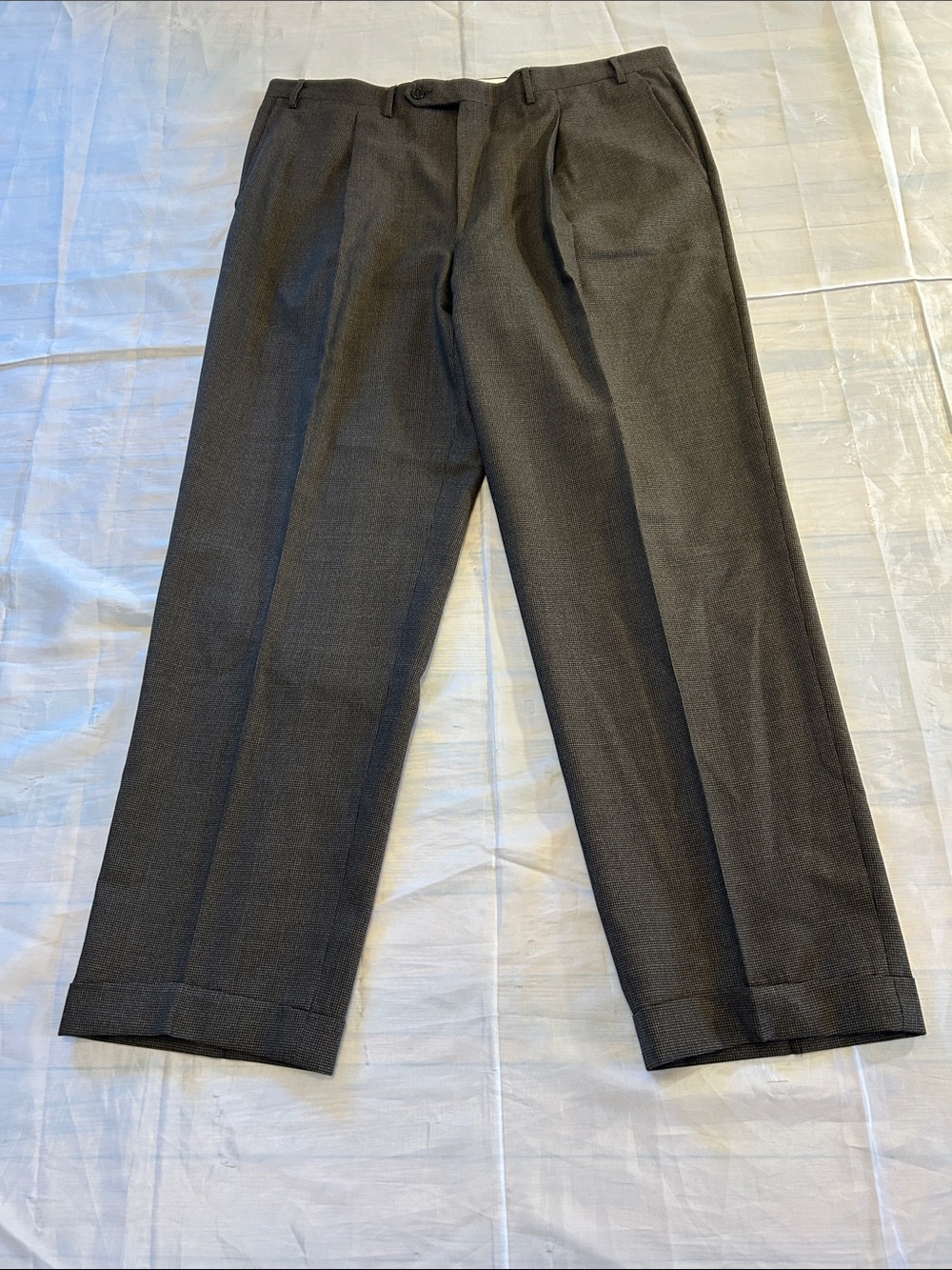 Canali Dark Brown Pleated Dress Pants